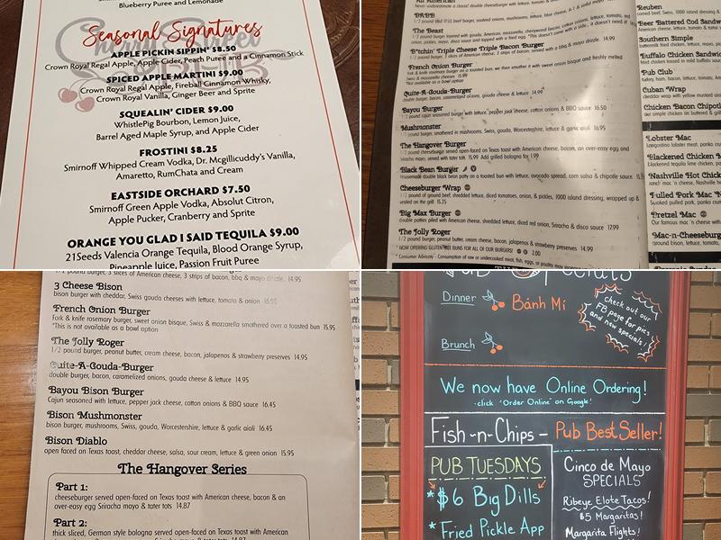 Cherry Street Pub Menu