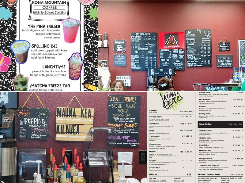 Kona Mountain Coffee Menu