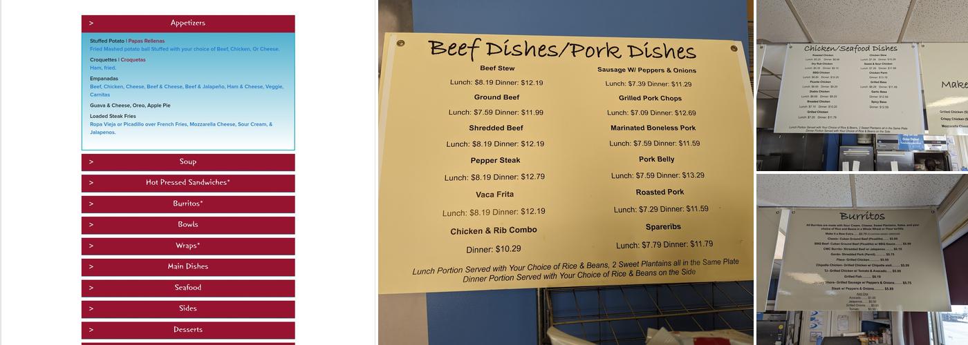 Cuban Eddie's Dumont Menu