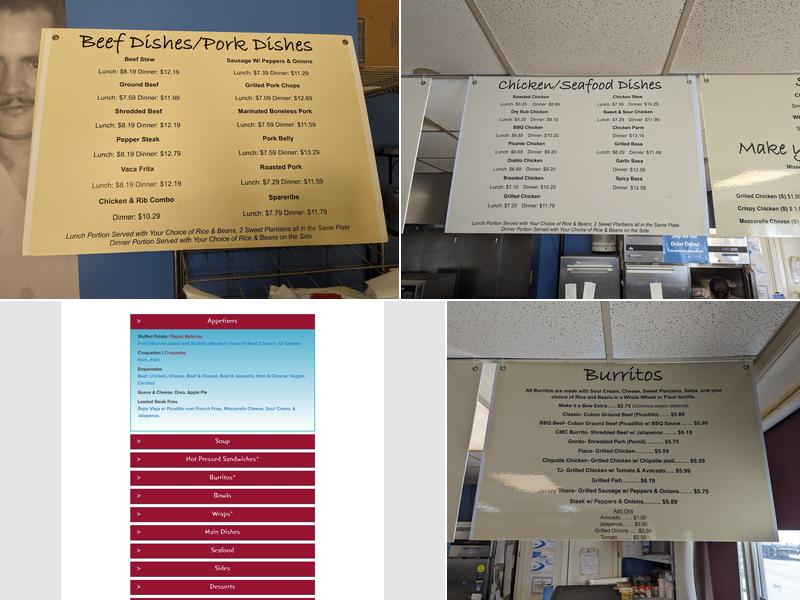 Cuban Eddie's Dumont Menu