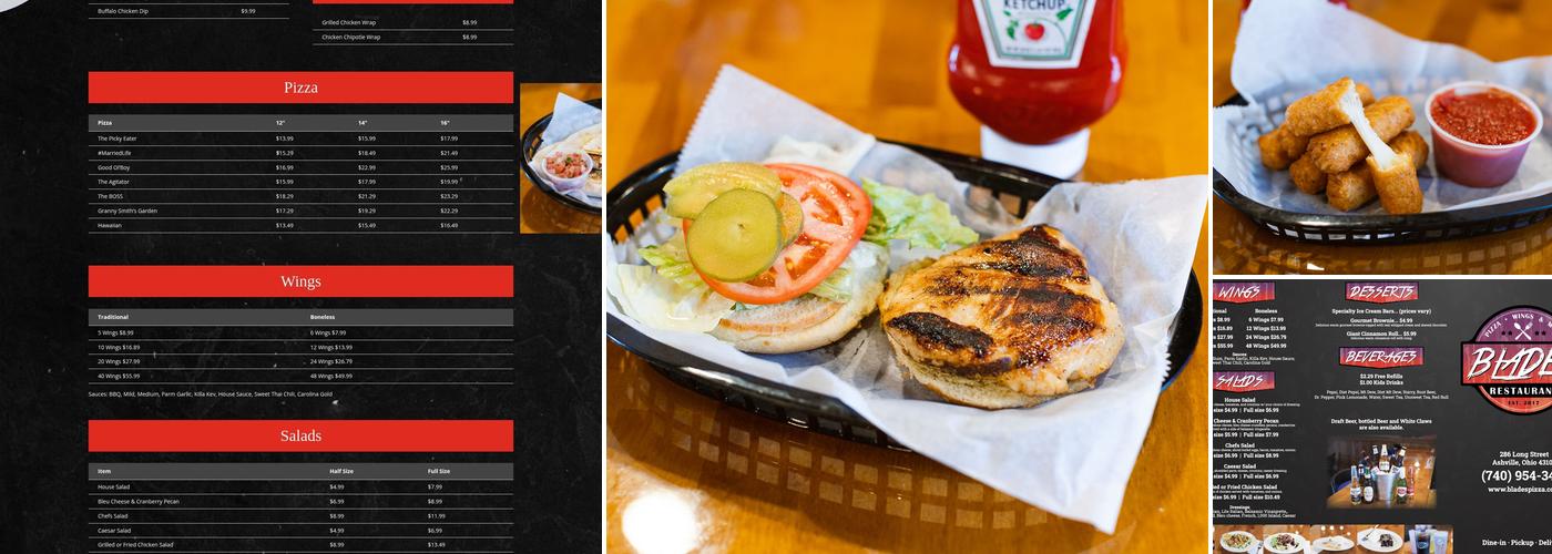 Blades Restaurant Menu
