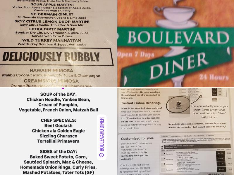 Boulevard Diner Menu