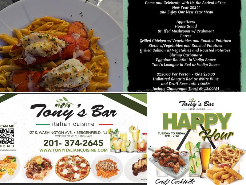 Tony's Bar Italian Cuisine Menu