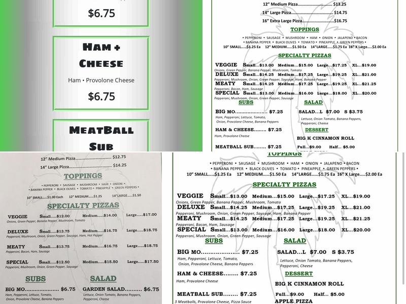 Mo’s Place Menu