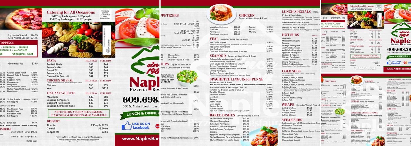 Naples Pizza & Restaurant Menu