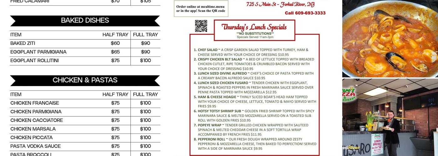 Fusaro Pizza Forked River Menu