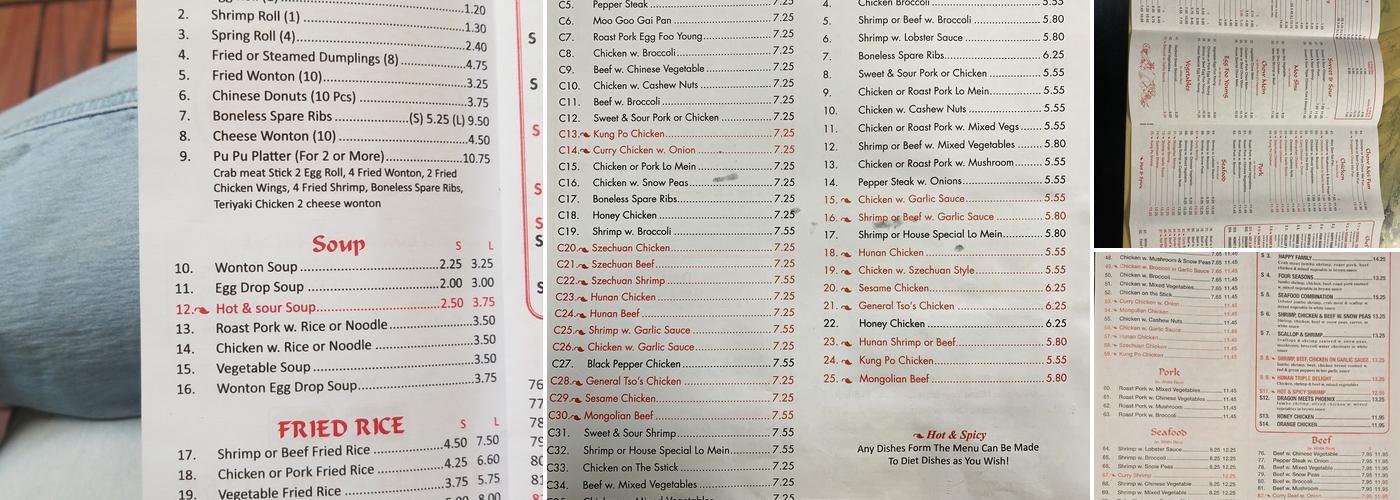 Great Wall Menu