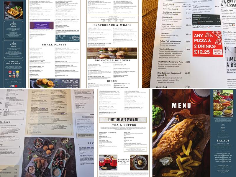 The Railway at Buxton Menu