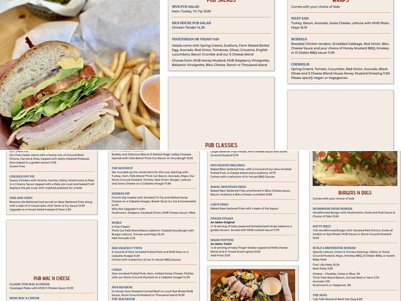 MAGIC VALLEY BREWING Menu