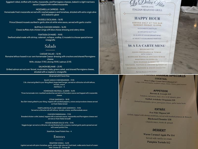 La Dolce Vita Menu