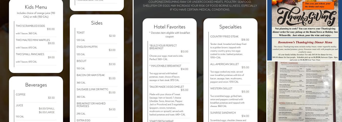 BooneTown Tap and Grill Menu