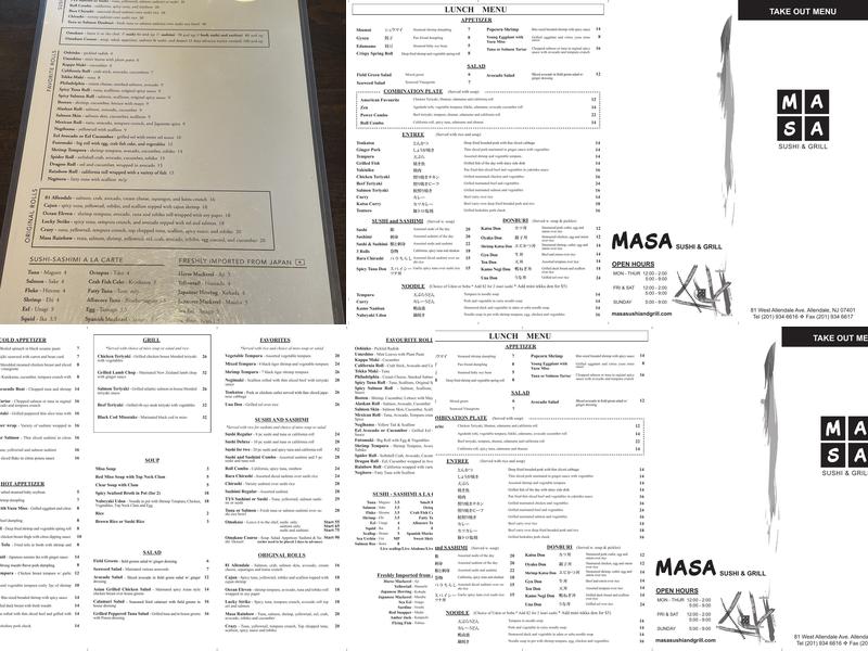 Masa Sushi & Grill Menu