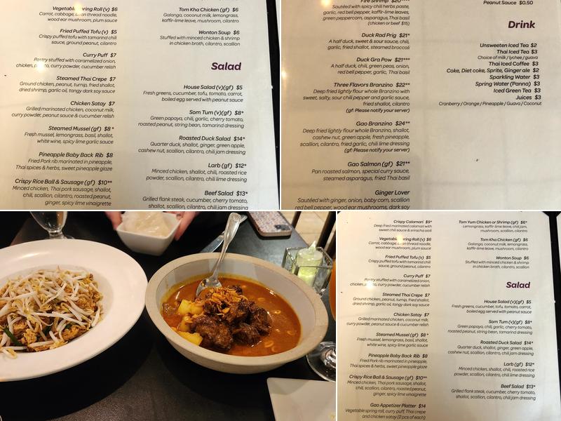 Gao Thai Kitchen Menu