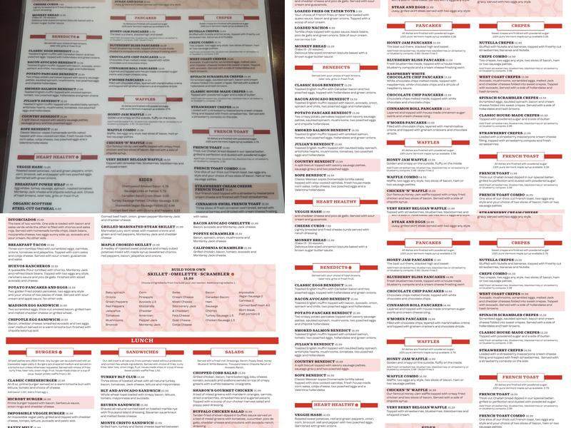 Honey-Jam Cafe Countryside Menu