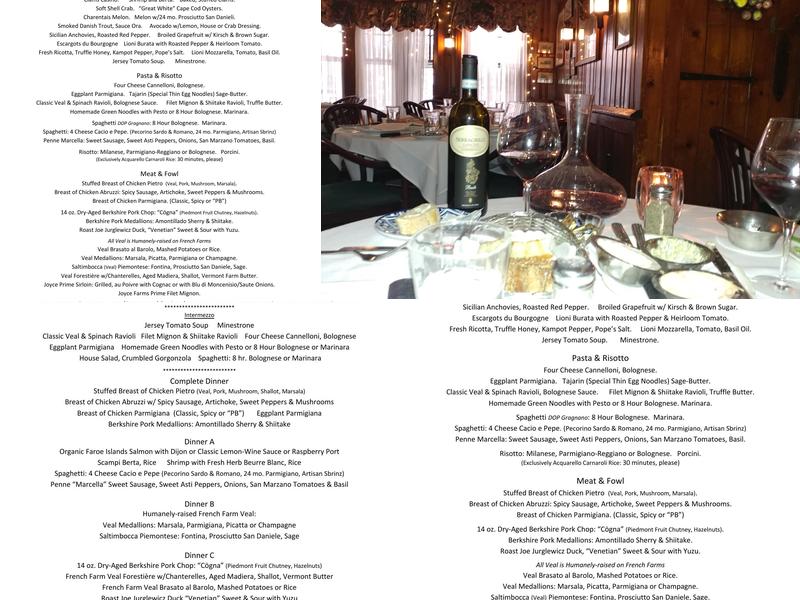 Berta's Chateau Menu