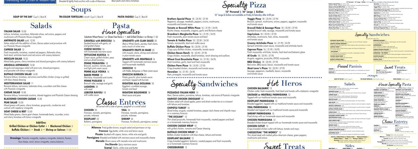 Pizzaiolo by Brothers Menu