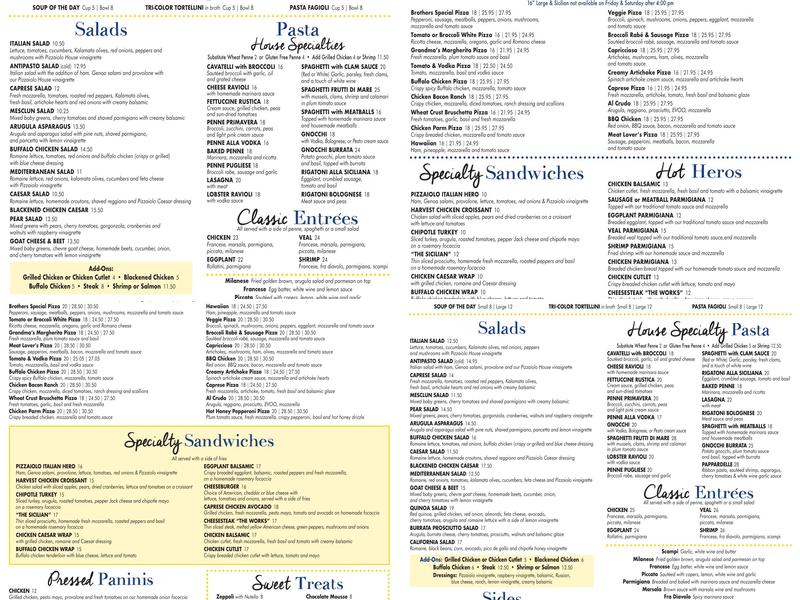 Pizzaiolo by Brothers Menu