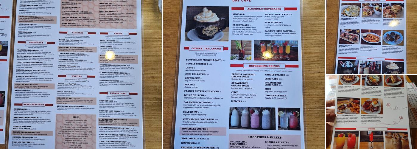 Honey-Jam Cafe (formerly Butterfield's) Menu