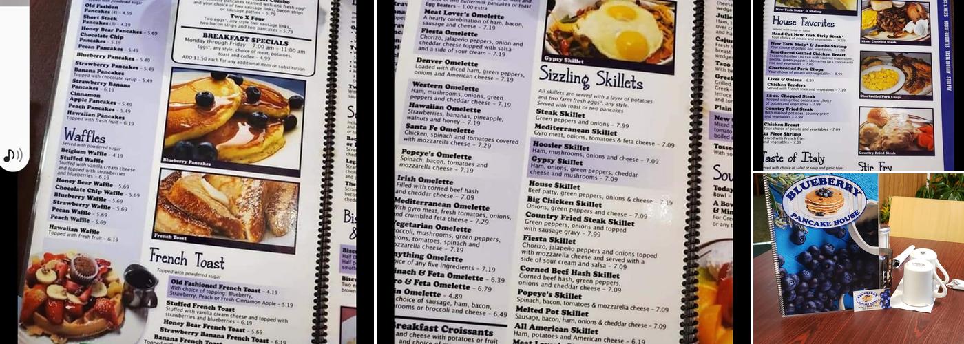 Blueberry Pancake House Menu