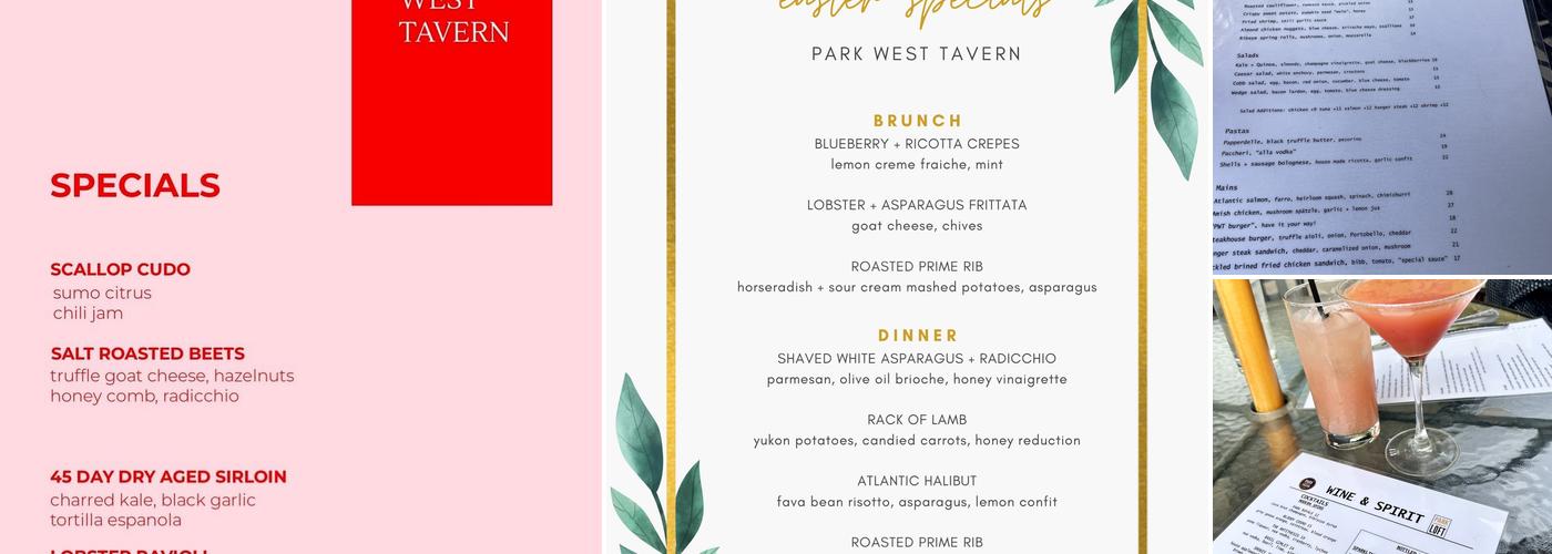 Park West Tavern Menu