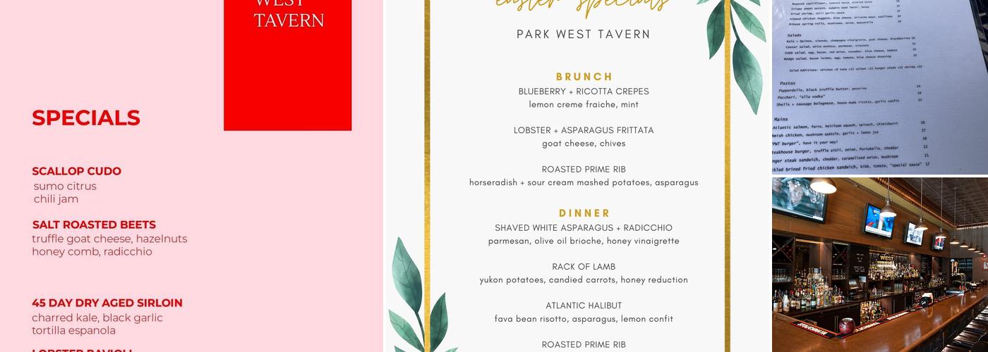 Park West Tavern Menu