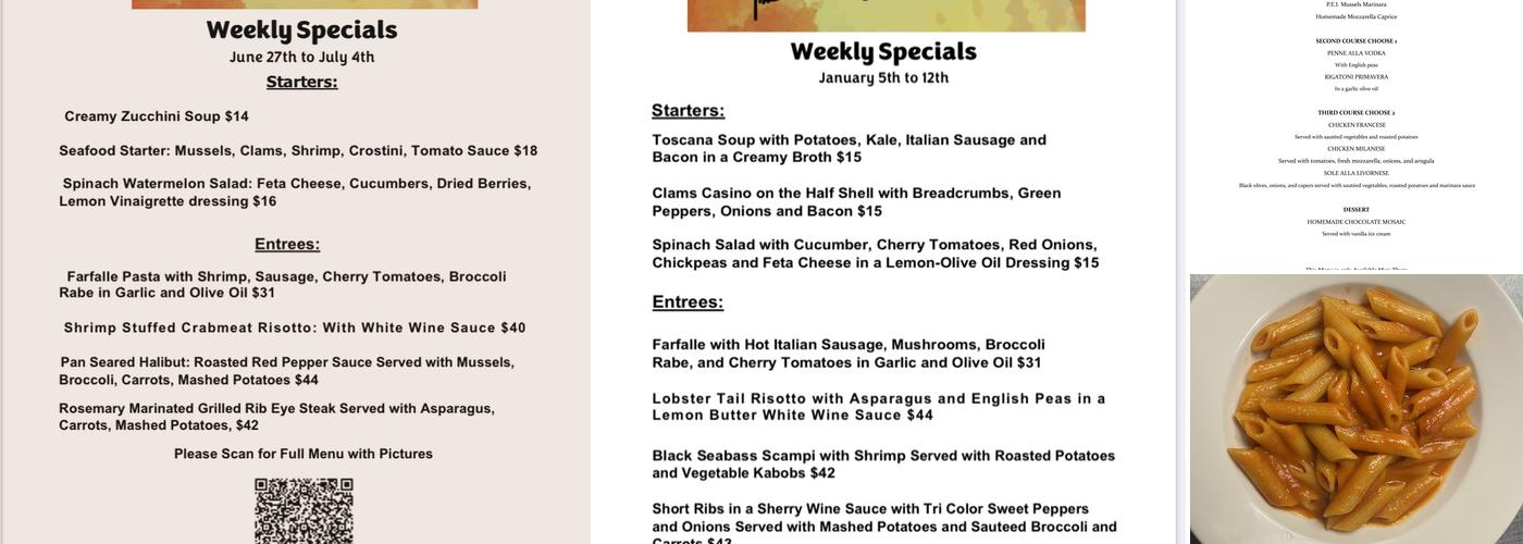 Piccolo Bistro Menu