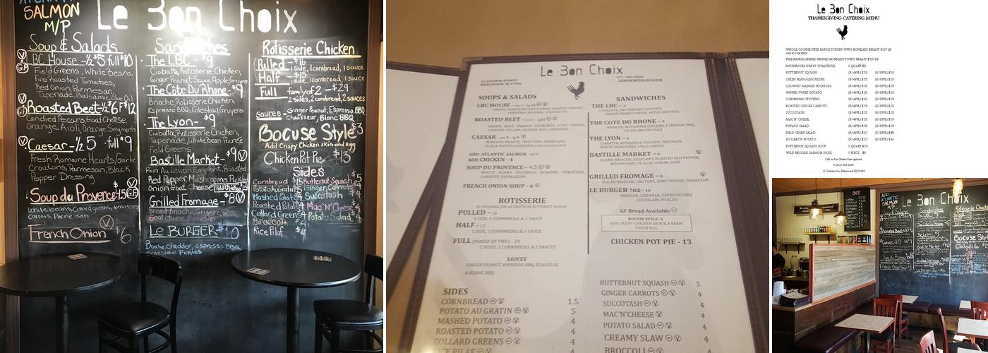 Le Bon Choix Menu