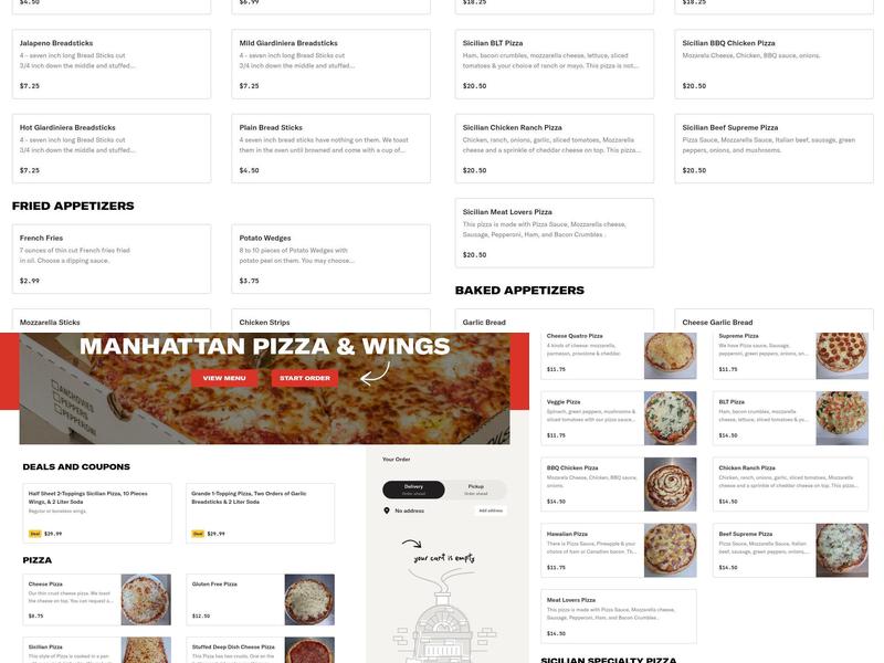 Manhattan Pizza & Wings Menu