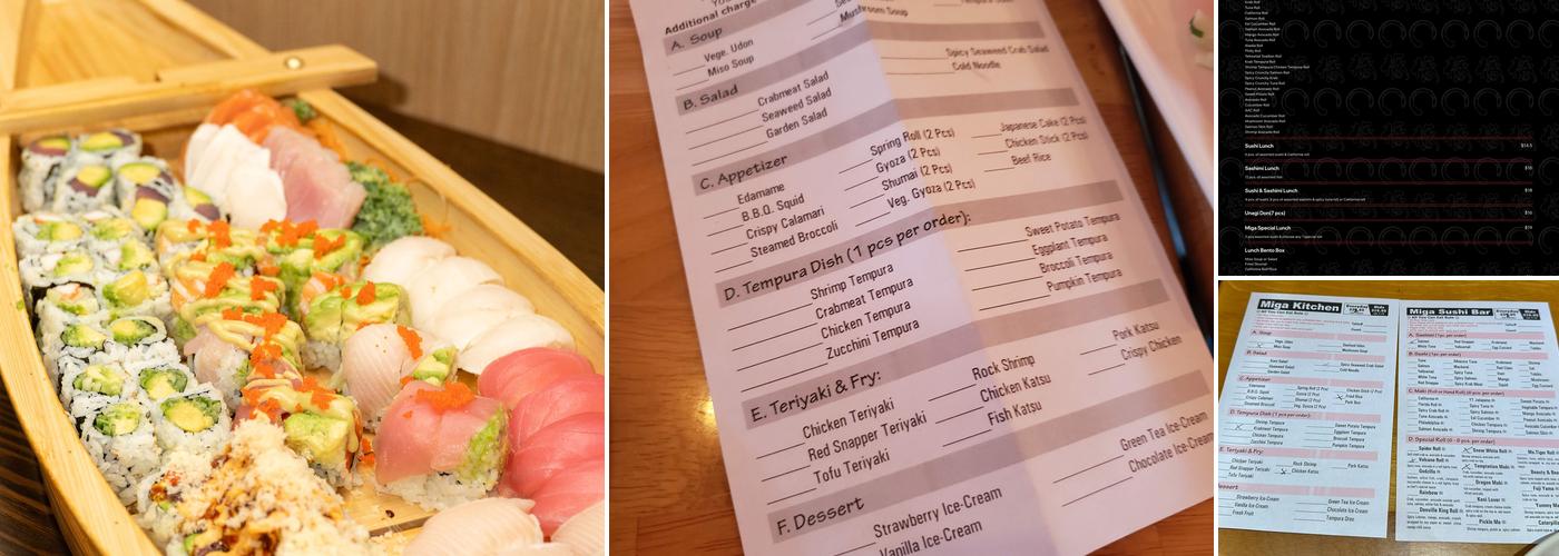 Miga Sushi Menu
