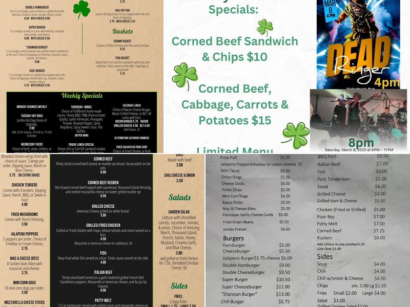 Gallagher's Pub Menu