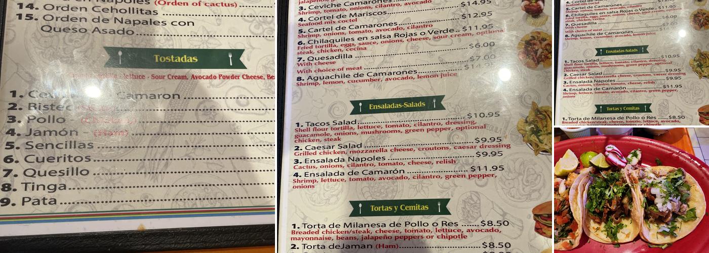 El Zapata Menu