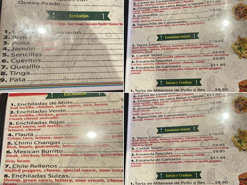 El Zapata Menu