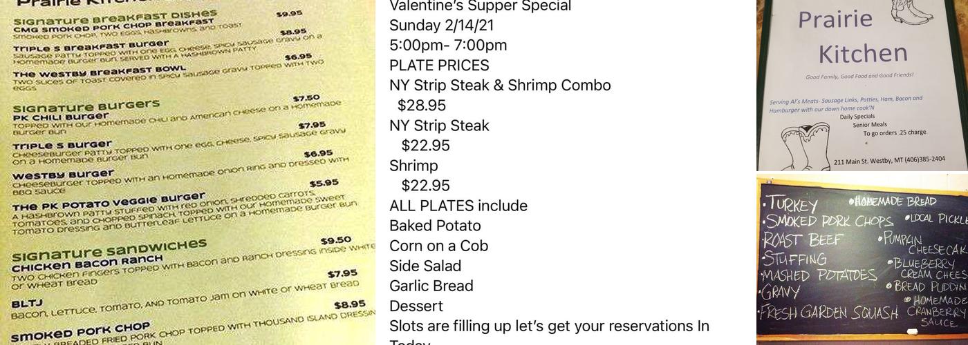 Prairie Kitchen Menu