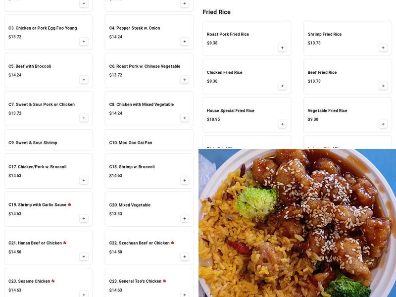 Empire Chinese Restaurant Menu