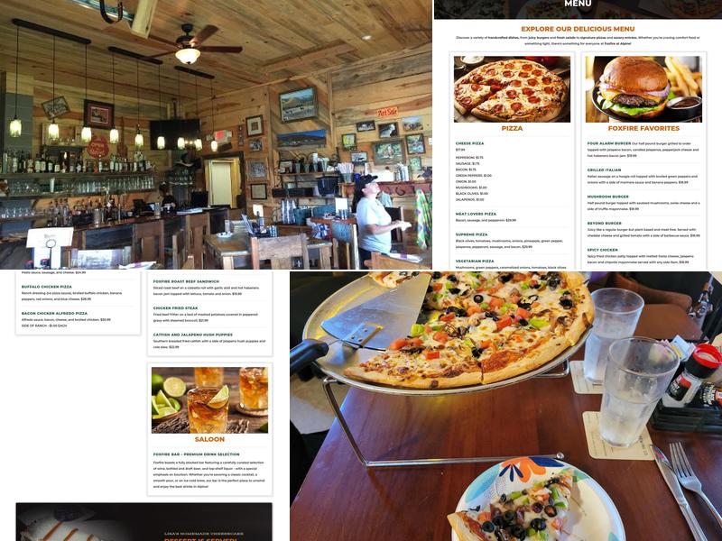 Foxfire at Alpine Menu