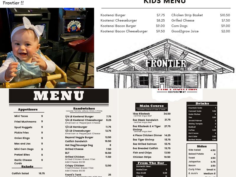 Frontier Bar & RV Menu