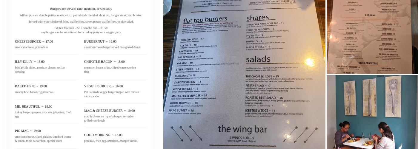 The Committed Pig Menu