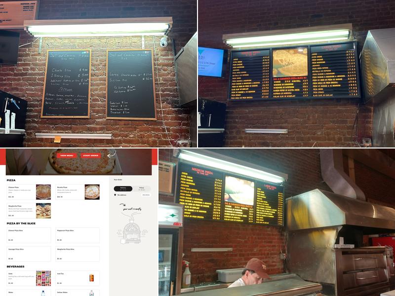 Sal and Carmine Pizza Menu