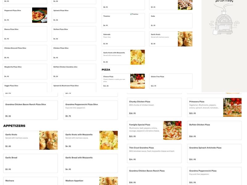 Famous Famiglia Pizzeria Menu