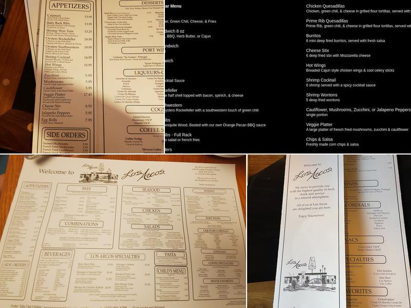 Los Arcos Steak & Lobster Menu