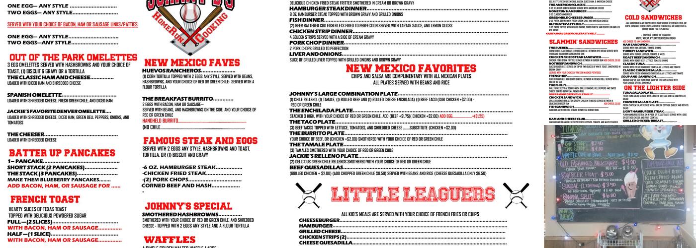 Johnny B's Menu