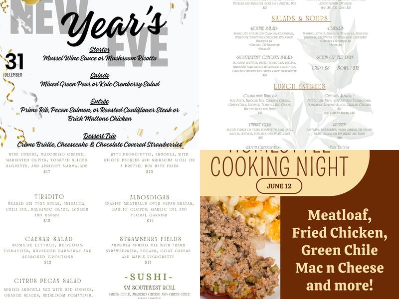 Turtleback Mountain Golf & Resort Menu