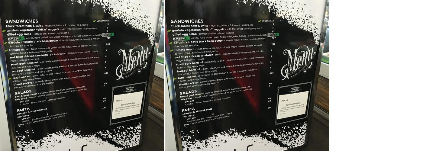 Nous Espresso Menu