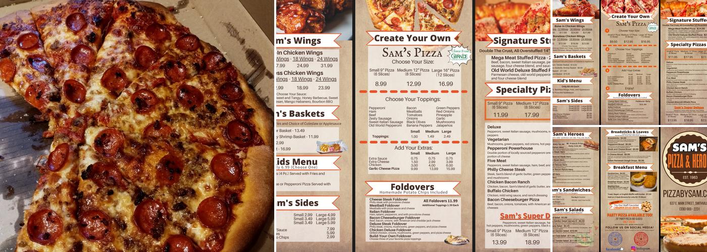Sam's Pizza Menu