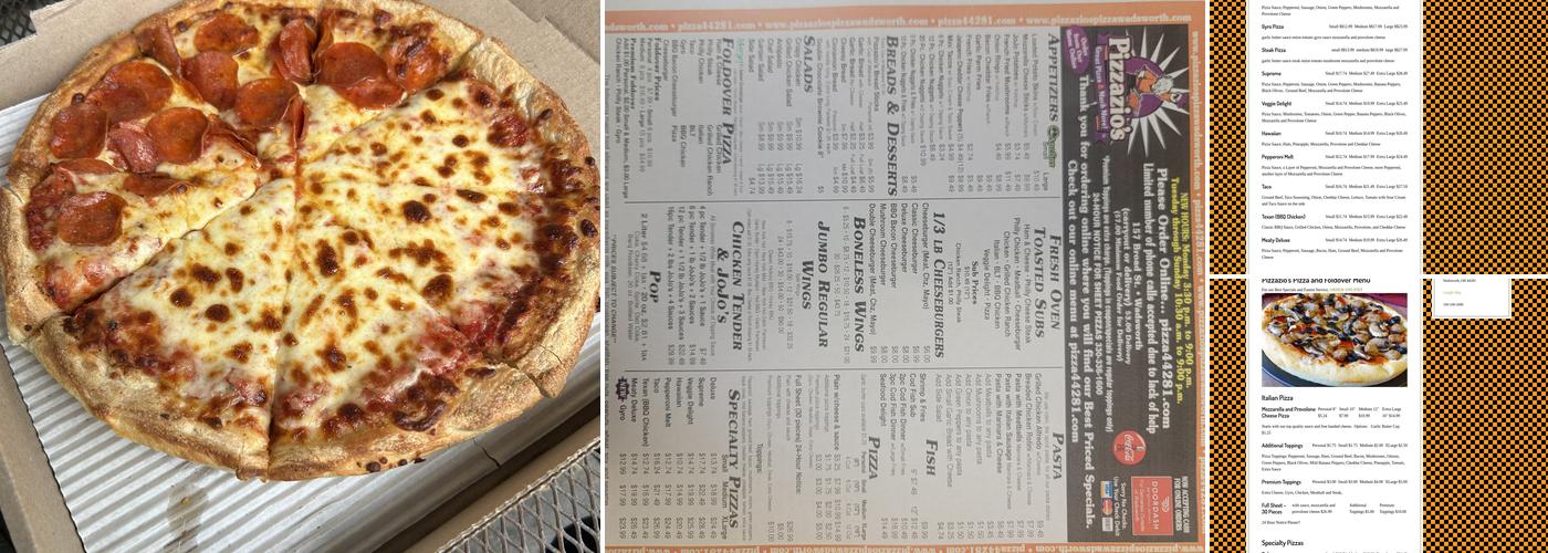 Pizzazio's Pizza Menu