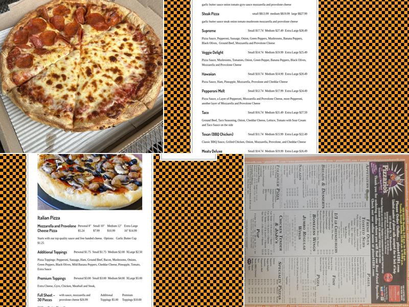 Pizzazio's Pizza Menu