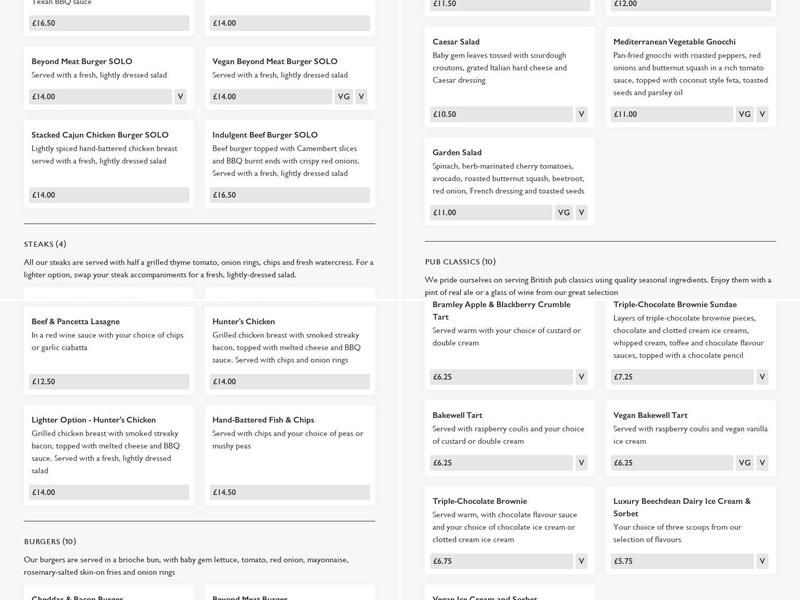 The St Leonards Menu