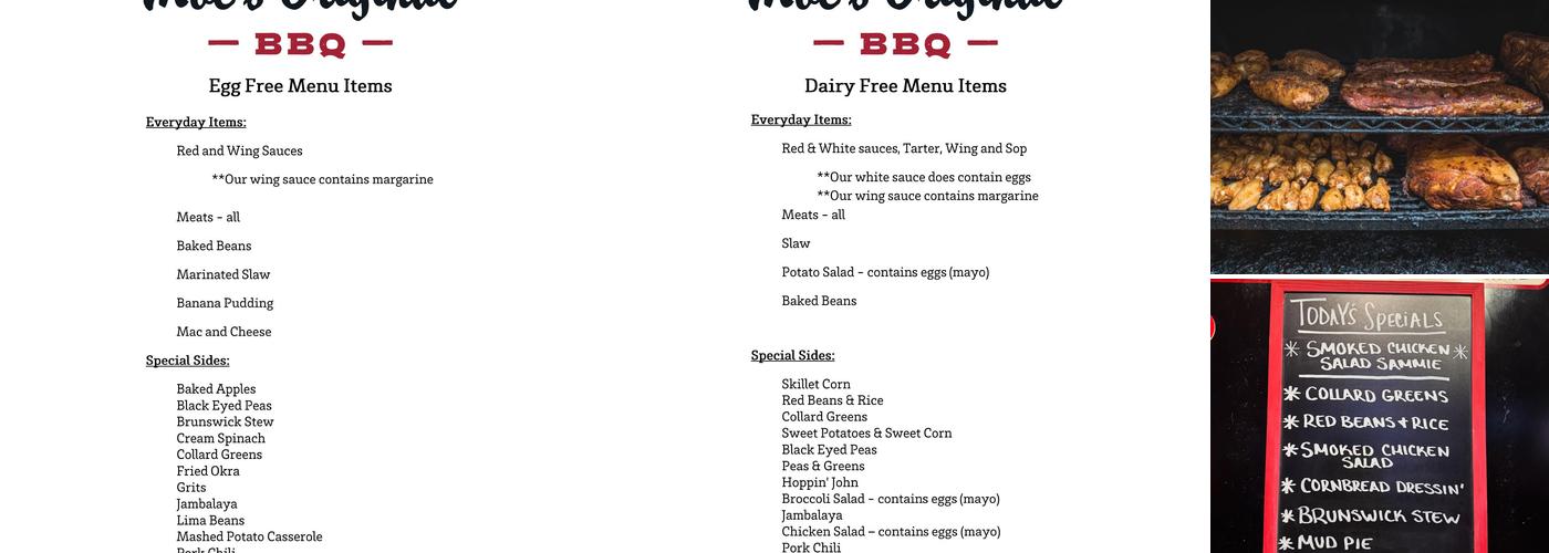 Moe's Original BBQ Menu