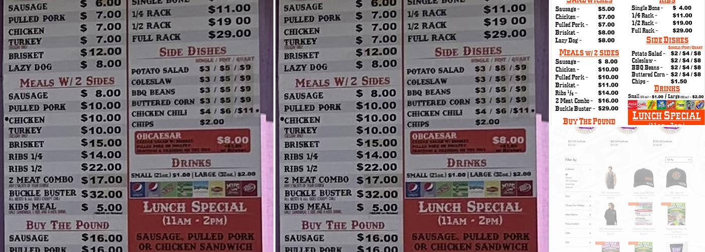 Oregon Barbecue Company Menu