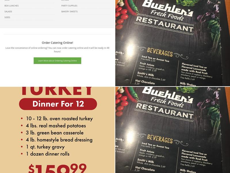 Buehler’s Restaurant Menu